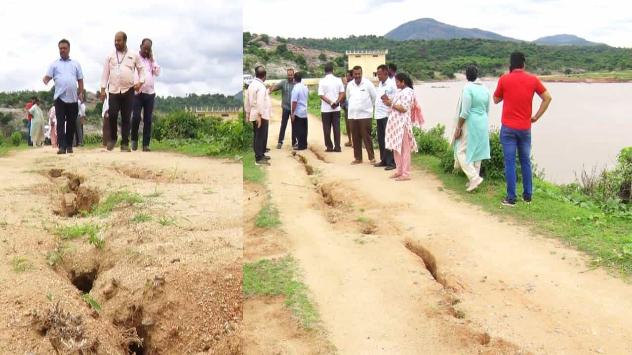 ಜಕ್ಕಲಮಡಗು ಜಲಾಶಯದ ಕಟ್ಟೆಯಲ್ಲಿ ಬಿರುಕು, ಆತಂಕದಲ್ಲಿ ಜನ!