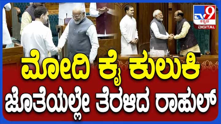 ಅಪರೂಪದ ದೃಶ್ಯಗಳಿಗೆ ಸಾಕ್ಷಿಯಾದ ನೂತನ ಸಂಸತ್ ಭವನ, ಪರಸ್ಪರ ಕೈ ಕುಲುಕಿದ ಪ್ರಧಾನಿ ಮೋದಿ ಮತ್ತು ರಾಹುಲ್ ಗಾಂಧಿ ಅಪರೂಪದ ದೃಶ್ಯಗಳಿಗೆ ಸಾಕ್ಷಿಯಾದ ನೂತನ ಸಂಸತ್ ಭವನ, ಪರಸ್ಪರ ಕೈ ಕುಲುಕಿದ ಪ್ರಧಾನಿ ಮೋದಿ ಮತ್ತು ರಾಹುಲ್ ಗಾಂಧಿ