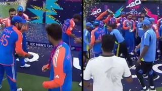 T20 World Cup: ಶಾಂಪೆನ್​ ಬಾಟಲ್​ ಓಪನ್​ ಮಾಡಿ ಸಂಭ್ರಮಿಸಿದ ನಾಯಕ ರೋಹಿತ್ ​​​