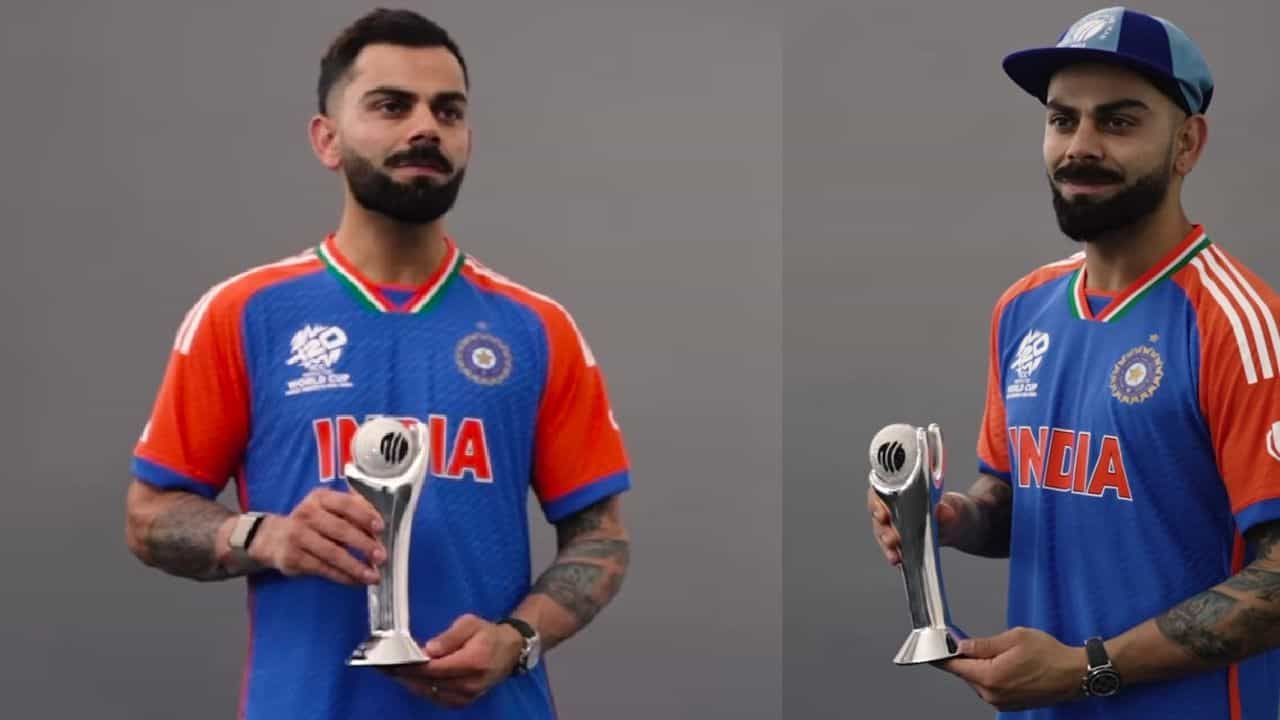 ದಾಖಲೆಗಳ ಸರದಾರ ವಿರಾಟ್ ಕೊಹ್ಲಿ (Virat Kohli) 2023ರ ಐಸಿಸಿ ಏಕದಿನ ಆಟಗಾರ ಪ್ರಶಸ್ತಿಯನ್ನು ಸ್ವೀಕರಿಸಿದ್ದಾರೆ. ಟಿ20 ವಿಶ್ವಕಪ್ಗಾಗಿ ನ್ಯೂಯಾರ್ಕ್ನಲ್ಲಿರುವ ಕೊಹ್ಲಿಗೆ ಈ ಪ್ರಶಸ್ತಿಯನ್ನು ಪ್ರಧಾನ ಮಾಡಲಾಗಿದೆ. ಇದರೊಂದಿಗೆ ಅತೀ ಹೆಚ್ಚು ಬಾರಿ ಏಕದಿನ ಆಟಗಾರನ ಪ್ರಶಸ್ತಿ ಪಡೆದ ದಾಖಲೆಯೊಂದು ಕಿಂಗ್ ಕೊಹ್ಲಿ ಪಾಲಾಗಿದೆ. ಹಾಗೆಯೇ ಅತ್ಯಧಿಕ ಬಾರಿ ಐಸಿಸಿ ಪ್ರಶಸ್ತಿ ಪಡೆದ ಹೆಗ್ಗಳಿಕೆಗೂ ಪಾತ್ರರಾಗಿದ್ದಾರೆ.
