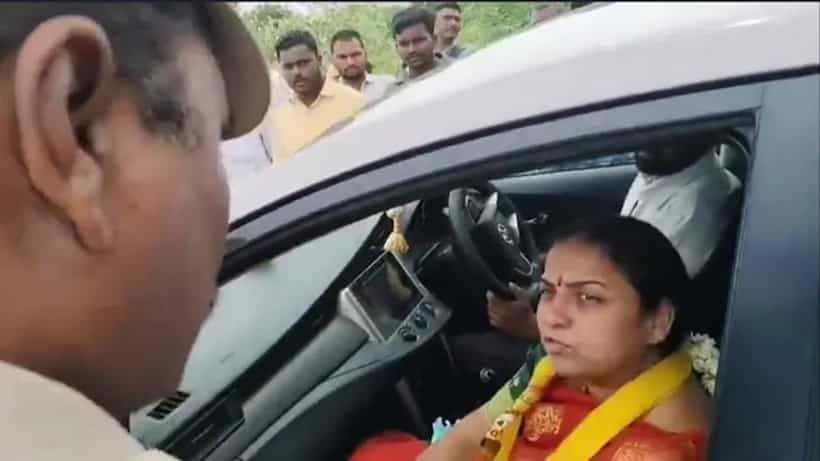 ಕಾಯುವಂತೆ ಮಾಡಿದ್ದಕ್ಕೆ ಪೊಲೀಸರಿಗೆ ಬೈದು ವಿವಾದ ಸೃಷ್ಟಿಸಿದ ಆಂಧ್ರ ಸಚಿವರ ಪತ್ನಿ