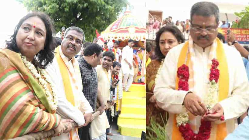 ಜಗನ್ನಾಥ್ ಮಂದಿರದ ಬಹುದಾ ಯಾತ್ರೆಯಲ್ಲಿ ಕೇಂದ್ರ ಸಚಿವ ಧರ್ಮೇಂದ್ರ ಪ್ರಧಾನ್ ಭಾಗಿ