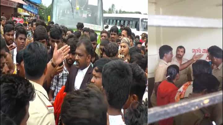 ಹಾವೇರಿ: ಲೇಡಿ ಕಂಡಕ್ಟರ್, ಡ್ರೈವರ್ಗಳಿಂದ ವಿದ್ಯಾರ್ಥಿ ಮೇಲೆ ಹಲ್ಲೆ; ಬಸ್ ತಡೆದು ABVP ನೇತೃತ್ವದಲ್ಲಿ ಪ್ರತಿಭಟನೆ ಹಾವೇರಿ: ಲೇಡಿ ಕಂಡಕ್ಟರ್, ಡ್ರೈವರ್ಗಳಿಂದ ವಿದ್ಯಾರ್ಥಿ ಮೇಲೆ ಹಲ್ಲೆ; ಬಸ್ ತಡೆದು ABVP ನೇತೃತ್ವದಲ್ಲಿ ಪ್ರತಿಭಟನೆ