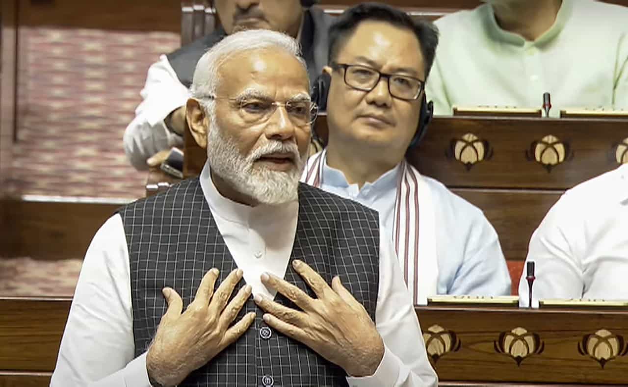10 ವರ್ಷ ಆಡಳಿತ ನಡೆಸಿದೆವು, ಇನ್ನೂ 20 ವರ್ಷ ಅಧಿಕಾರದಲ್ಲಿರುತ್ತೇವೆ: ರಾಜ್ಯಸಭೆಯಲ್ಲಿ ಮೋದಿ, ವಿಪಕ್ಷ ಸಭಾತ್ಯಾಗ