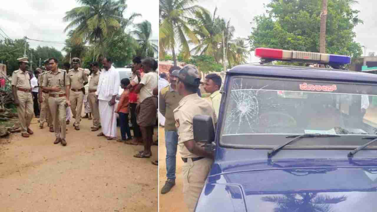 ಗುಂಡು ಹಾರಿಸಿದರೂ ಪೊಲೀಸ್ ಜೀಪ್​ ಮೇಲೆ ಕಲ್ಲು ಎಸೆದು ಪರಾರಿಯಾದ ಕಳ್ಳರು