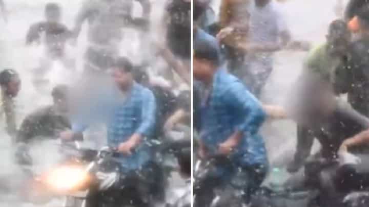 Shocking Video: ಬೈಕ್ನಲ್ಲಿ ಹೋಗುತ್ತಿದ್ದ ಯುವತಿಗೆ ರಸ್ತೆಯಲ್ಲಿ ನಿಂತ ಮಳೆನೀರು ಎರಚಿ ಪುರುಷರಿಂದ ಕಿರುಕುಳ; ವಿಡಿಯೋ ವೈರಲ್ Shocking Video: ಬೈಕ್ನಲ್ಲಿ ಹೋಗುತ್ತಿದ್ದ ಯುವತಿಗೆ ರಸ್ತೆಯಲ್ಲಿ ನಿಂತ ಮಳೆನೀರು ಎರಚಿ ಪುರುಷರಿಂದ ಕಿರುಕುಳ; ವಿಡಿಯೋ ವೈರಲ್