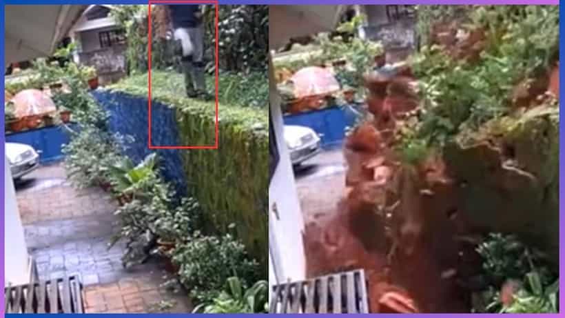 Viral Video: ಕುಸಿದು ಬಿದ್ದ ಕಾಂಪೌಂಡ್ ಗೋಡೆ, ಕೂದಲೆಳೆ ಅಂತರದಲ್ಲಿ ಯುವಕ ಬಚಾವ್, ಎದೆ ಝಲ್ ಎನಿಸುವ ದೃಶ್ಯ