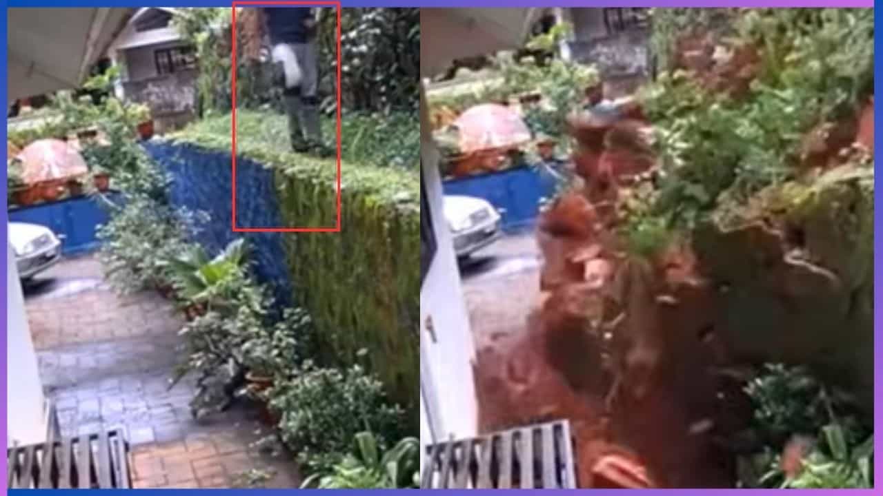 Viral Video: ಕುಸಿದು ಬಿದ್ದ ಕಾಂಪೌಂಡ್ ಗೋಡೆ, ಕೂದಲೆಳೆ ಅಂತರದಲ್ಲಿ ಯುವಕ ಬಚಾವ್, ಎದೆ ಝಲ್ ಎನಿಸುವ ದೃಶ್ಯ Viral Video: ಕುಸಿದು ಬಿದ್ದ ಕಾಂಪೌಂಡ್ ಗೋಡೆ, ಕೂದಲೆಳೆ ಅಂತರದಲ್ಲಿ ಯುವಕ ಬಚಾವ್, ಎದೆ ಝಲ್ ಎನಿಸುವ ದೃಶ್ಯ