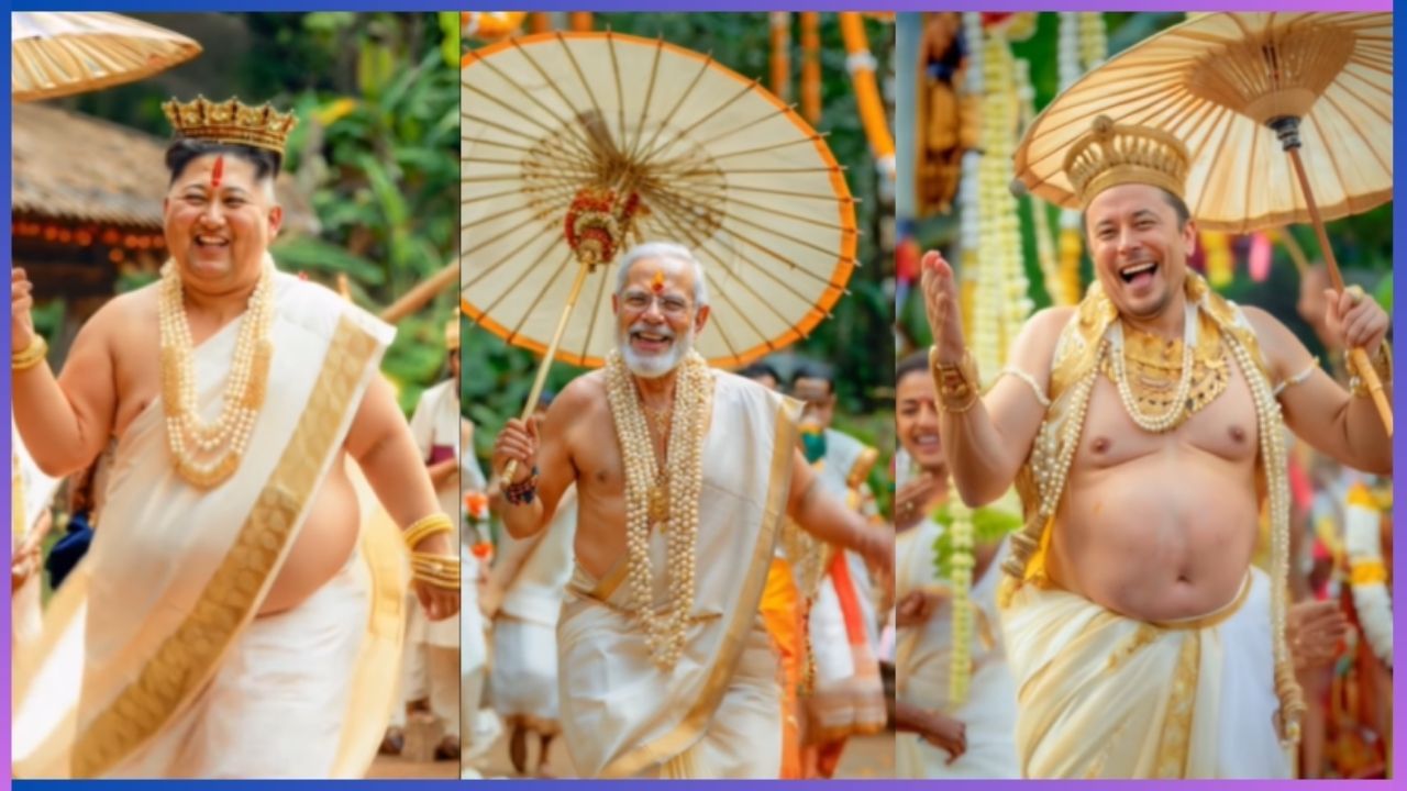 Video: ಮೋದಿ, ಎಲಾನ್ ಮಸ್ಕ್ ಓಣಂ ಹಬ್ಬಕ್ಕೆ ಕೇರಳಕ್ಕೆ ಬಂದ್ರೆ ಹೇಗಿರುತ್ತೆ? ಹೇಗಿದೆ ನೋಡಿ AI ವಿಡಿಯೋ Video: ಮೋದಿ, ಎಲಾನ್ ಮಸ್ಕ್ ಓಣಂ ಹಬ್ಬಕ್ಕೆ ಕೇರಳಕ್ಕೆ ಬಂದ್ರೆ ಹೇಗಿರುತ್ತೆ? ಹೇಗಿದೆ ನೋಡಿ AI ವಿಡಿಯೋ