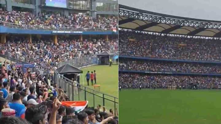 ವಾಂಖೆಡೆ ಸ್ಟೇಡಿಯಂನಲ್ಲಿ ಮುಗಿಲು ಮುಟ್ಟಿದ ಸಂಭ್ರಮ: ರೋಹಿತ್, ಕೊಹ್ಲಿ ಪರ ಫ್ಯಾನ್ಸ್ ಜಯಘೋಷ ವಾಂಖೆಡೆ ಸ್ಟೇಡಿಯಂನಲ್ಲಿ ಮುಗಿಲು ಮುಟ್ಟಿದ ಸಂಭ್ರಮ: ರೋಹಿತ್, ಕೊಹ್ಲಿ ಪರ ಫ್ಯಾನ್ಸ್ ಜಯಘೋಷ