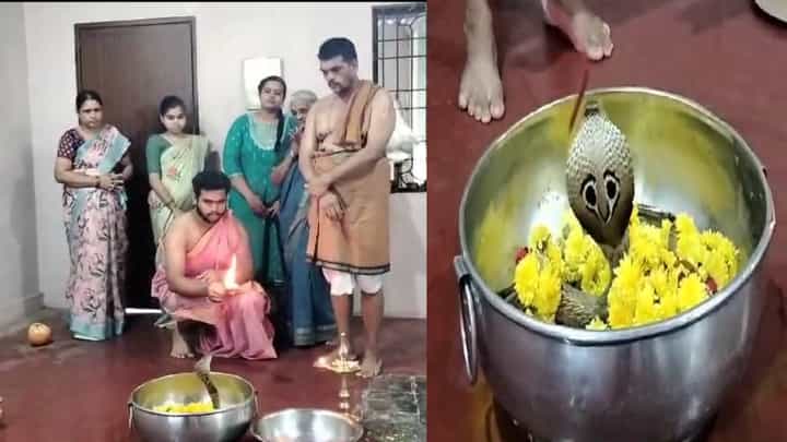 ಉಡುಪಿಯಲ್ಲಿ ಜೀವಂತ ನಾಗರ ಹಾವಿಗೆ ಪೂಜೆ ಸಲ್ಲಿಸುವ ಮೂಲಕ ವಿಶೇಷ ನಾಗ ಪಂಚಮಿ ಆಚರಣೆ ಉಡುಪಿಯಲ್ಲಿ ಜೀವಂತ ನಾಗರ ಹಾವಿಗೆ ಪೂಜೆ ಸಲ್ಲಿಸುವ ಮೂಲಕ ವಿಶೇಷ ನಾಗ ಪಂಚಮಿ ಆಚರಣೆ