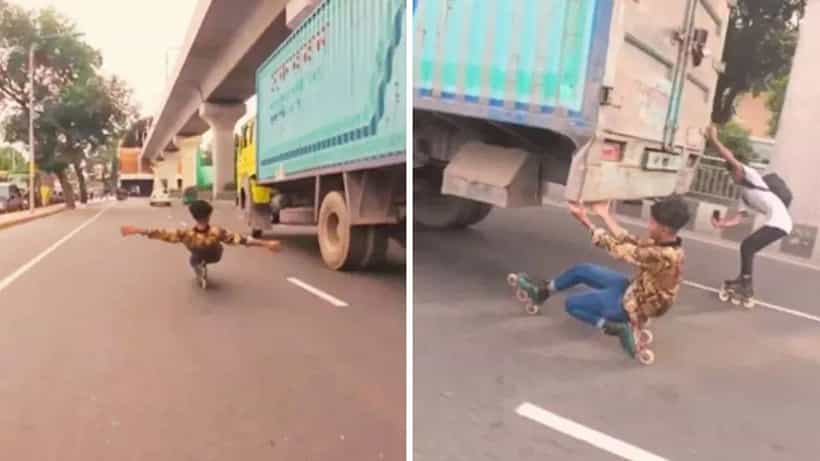 Video Viral: ಚಲಿಸುವ ಟ್ರಕ್ನೊಂದಿಗೆ ಇಬ್ಬರು ಹುಡುಗರು ಅಪಾಯಕಾರಿ ಸ್ಟಂಟ್