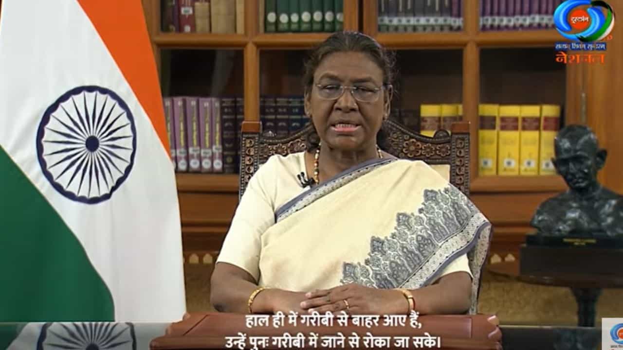 Droupadi Murmu Speech: ಹೊಸ ಕ್ರಿಮಿನಲ್ ಕಾನೂನುಗಳು ಸ್ವಾತಂತ್ರ್ಯ ಹೋರಾಟಗಾರರಿಗೆ ಸಂದ ಗೌರವ: ರಾಷ್ಟ್ರಪತಿ ದ್ರೌಪದಿ ಮುರ್ಮು Droupadi Murmu Speech: ಹೊಸ ಕ್ರಿಮಿನಲ್ ಕಾನೂನುಗಳು ಸ್ವಾತಂತ್ರ್ಯ ಹೋರಾಟಗಾರರಿಗೆ ಸಂದ ಗೌರವ: ರಾಷ್ಟ್ರಪತಿ ದ್ರೌಪದಿ ಮುರ್ಮು