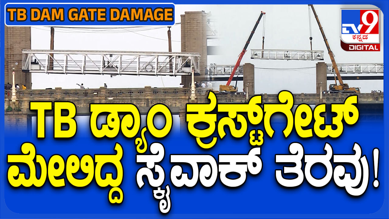 ತುಂಗಾಭದ್ರಾ ಗೇಟ್ ದುರಸ್ತಿಗೆ ಅಡ್ಡಿಯಾಗಿದ್ದ ಸ್ಕೈವಾಕ್ ತೆರವು ಯಶಸ್ವಿ, ರೋಚಕ ದೃಶ್ಯ ಇಲ್ಲಿದೆ ನೋಡಿ