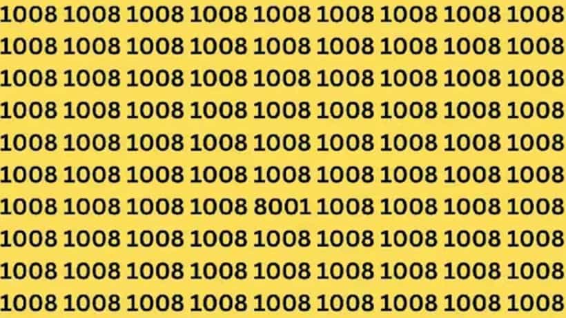 Optical Illusion:1008ರ ಮಧ್ಯೆ ಅಡಗಿರುವ 8001 ಎಲ್ಲಿದೆ ಎಂದು ಪತ್ತೆ ಹಚ್ಚಲು ಸಾಧ್ಯವೇ?