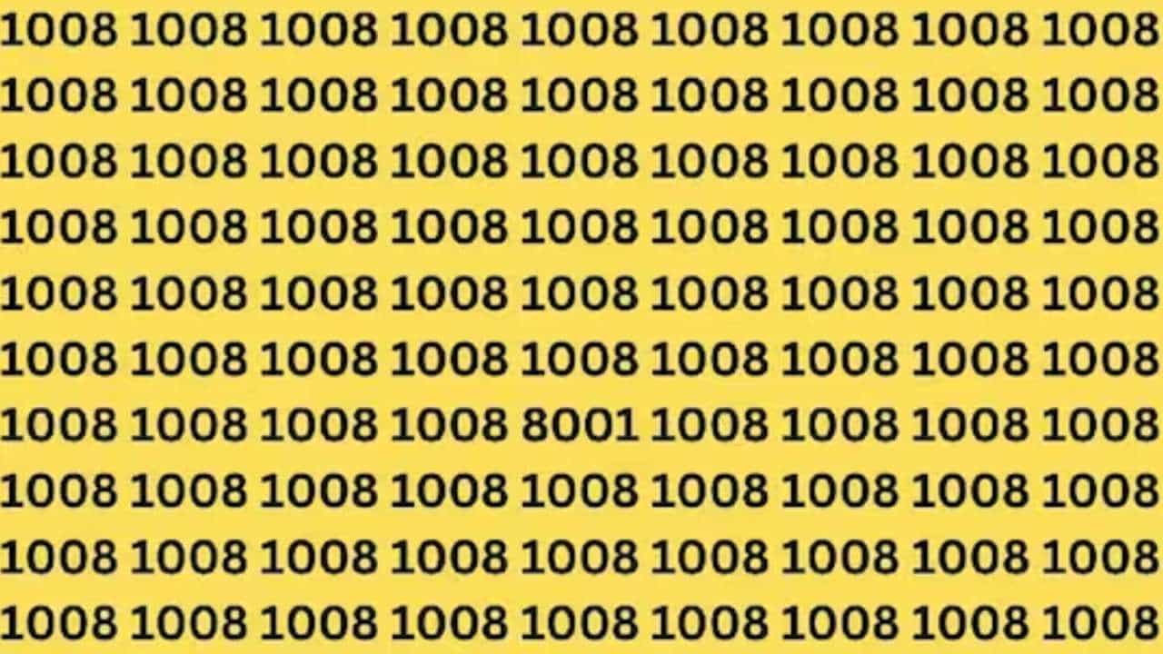 Optical Illusion:1008ರ ಮಧ್ಯೆ ಅಡಗಿರುವ  8001 ಎಲ್ಲಿದೆ ಎಂದು ಪತ್ತೆ ಹಚ್ಚಲು ಸಾಧ್ಯವೇ?