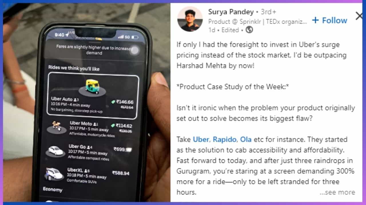 Viral: ಉಬರ್ನಲ್ಲಿ ಪ್ರಯಾಣಿಸುವುದು ಇಷ್ಟೊಂದು ದುಬಾರಿಯೇ.... 1.8 ಕಿಮೀಗೆ 699 ರೂ. ಬೆಲೆ ನೋಡಿ ಯುವಕ ಶಾಕ್ Viral: ಉಬರ್ನಲ್ಲಿ ಪ್ರಯಾಣಿಸುವುದು ಇಷ್ಟೊಂದು ದುಬಾರಿಯೇ.... 1.8 ಕಿಮೀಗೆ 699 ರೂ. ಬೆಲೆ ನೋಡಿ ಯುವಕ ಶಾಕ್
