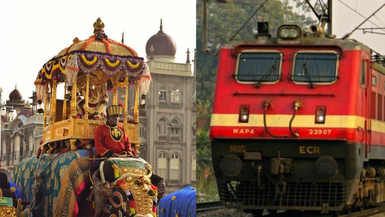 ದಸರಾ ಹಬ್ಬ: ಮೈಸೂರಿಗೆ ತೆರಳುವ 34 ರೈಲುಗಳಿಗೆ ಹೆಚ್ಚುವರಿ ಬೋಗಿ ಅಳವಡಿಕೆ ದಸರಾ ಹಬ್ಬ: ಮೈಸೂರಿಗೆ ತೆರಳುವ 34 ರೈಲುಗಳಿಗೆ ಹೆಚ್ಚುವರಿ ಬೋಗಿ ಅಳವಡಿಕೆ