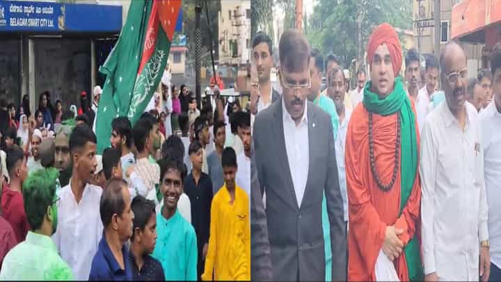 ಈದ್ ಮಿಲಾದ್ ಮೆರವಣಿಗೆಯಲ್ಲಿ ಎದುರಾದ ಕೂಡಲಸಂಗಮ ಸ್ವಾಮೀಜಿ; ಪರಸ್ಪರ ಘೋಷಣೆ ಕೂಗಿದ ಎರಡು ಸಮುದಾಯಗಳು ಈದ್ ಮಿಲಾದ್ ಮೆರವಣಿಗೆಯಲ್ಲಿ ಎದುರಾದ ಕೂಡಲಸಂಗಮ ಸ್ವಾಮೀಜಿ; ಪರಸ್ಪರ ಘೋಷಣೆ ಕೂಗಿದ ಎರಡು ಸಮುದಾಯಗಳು