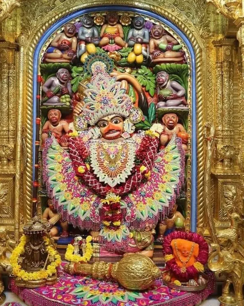 Lord Shani in female form in Anjaneyaswamy Temple at Sarangpur near Bhavnagar in Gujarat