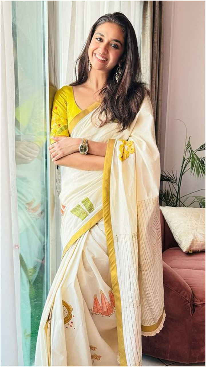 ದುಬೈ ಫ್ಯಾಮಿಲಿ ಜೊತೆ ಈ ವರ್ಷದ ಓಣಂ ಆಚರಿಸಿದ ನಟಿ ಕೀರ್ತಿ ಸುರೇಶ್.