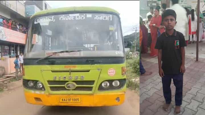 ಎದೆ ಝಲ್ ಎನಿಸುವ ದೃಶ್ಯ: ರಸ್ತೆ ಬದಿ ನಿಂತಿದ್ದ ಬಾಲಕನ ಮೇಲೆ ಹರಿದ ಸರ್ಕಾರಿ ಬಸ್ ಎದೆ ಝಲ್ ಎನಿಸುವ ದೃಶ್ಯ: ರಸ್ತೆ ಬದಿ ನಿಂತಿದ್ದ ಬಾಲಕನ ಮೇಲೆ ಹರಿದ ಸರ್ಕಾರಿ ಬಸ್
