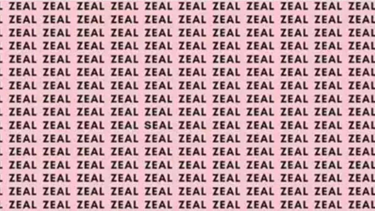 Optical Illusion: ZEAL ಮಧ್ಯೆ ಅಡಗಿರುವ SEAL ಕಂಡು ಹುಡುಕಲು ಸಾಧ್ಯವೇ? Optical Illusion: ZEAL ಮಧ್ಯೆ ಅಡಗಿರುವ SEAL ಕಂಡು ಹುಡುಕಲು ಸಾಧ್ಯವೇ?