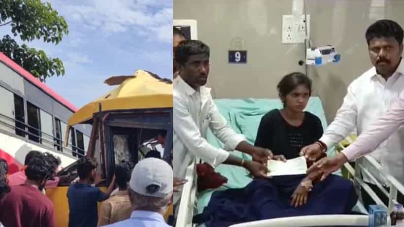 ಶಾಲಾ ಮತ್ತು ಸಾರಿಗೆ ಬಸ್ ನಡುವೆ ಅಪಘಾತ: ಸರ್ಕಾರ, ಕೆಎಸ್ಆರ್ಟಿಸಿಯಿಂದ 15 ಮಕ್ಕಳಿಗೆ ಚೆಕ್ ಹಸ್ತಾಂತರ