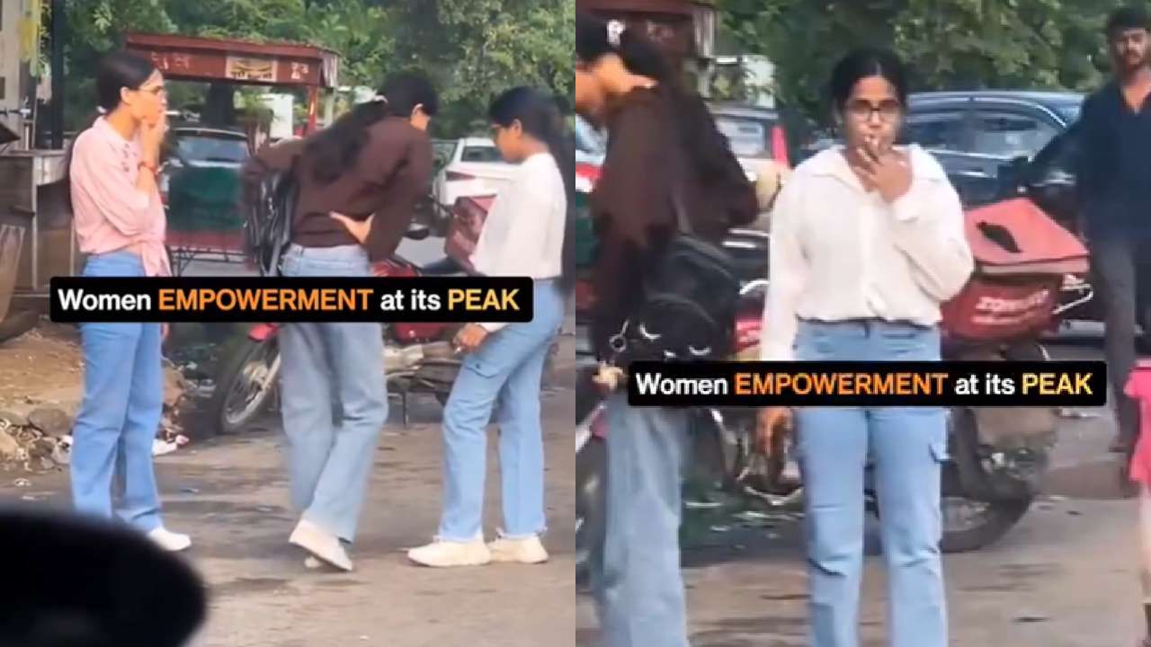 Viral Video: ನಡು ಬೀದಿಯಲ್ಲಿ ಸಿಗರೇಟ್ ಸೇದುತ್ತಾ ನಿಂತ ಹದಿ ಹರೆಯದ ಹುಡುಗಿಯರು; ವಿಡಿಯೋ ವೈರಲ್