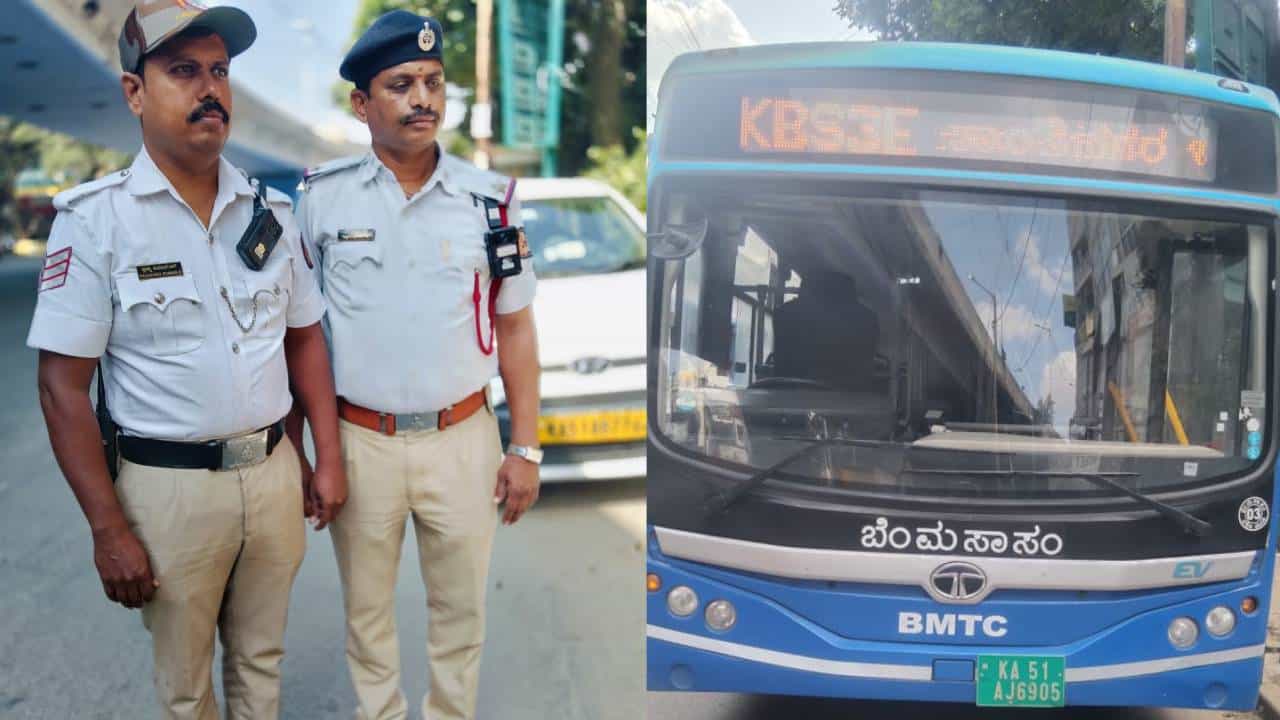 ಚಾಲನೆ ವೇಳೆ BMTC ಬಸ್ ಚಾಲಕನಿಗೆ ಎದೆ ನೋವು, ಟ್ರಾಫಿಕ್ ಪೊಲೀಸ್ ಸಮಯ ಪ್ರಜ್ಞೆಯಿಂದ ಉಳಿಯಿತು ಪ್ರಾಣ ಚಾಲನೆ ವೇಳೆ BMTC ಬಸ್ ಚಾಲಕನಿಗೆ ಎದೆ ನೋವು, ಟ್ರಾಫಿಕ್ ಪೊಲೀಸ್ ಸಮಯ ಪ್ರಜ್ಞೆಯಿಂದ ಉಳಿಯಿತು ಪ್ರಾಣ