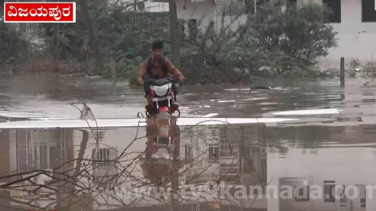 Vijayapura Rain: ವಿಜಯಪುರದಲ್ಲಿ ಭಾರೀ ಮಳೆ, ಕೆರೆಯಂತಾದ ರಸ್ತೆಗಳು