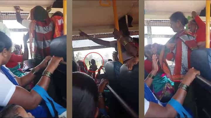 KSRTC ಬಸ್ನಲ್ಲಿ ಚಪ್ಪಲಿಯಿಂದ ಹೊಡೆದಾಡಿಕೊಂಡ ಮಹಿಳೆಯರು KSRTC ಬಸ್ನಲ್ಲಿ ಚಪ್ಪಲಿಯಿಂದ ಹೊಡೆದಾಡಿಕೊಂಡ ಮಹಿಳೆಯರು