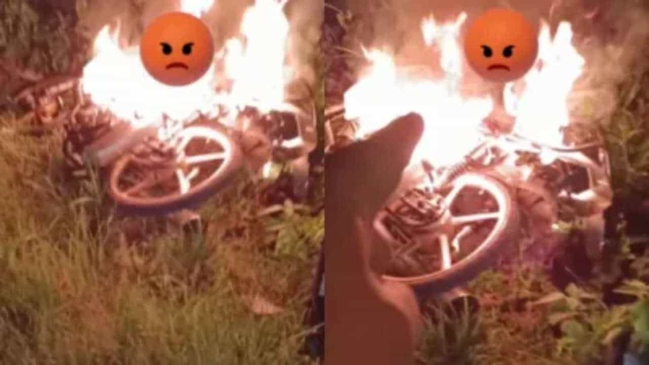 Viral Video: ಬೈಕ್ ಸುಟ್ಟು ಮಗನ ಬೈಕ್ ರೇಸಿಂಗ್ ಚಟಕ್ಕೆ ಬ್ರೇಕ್ ಹಾಕಿದ ಅಪ್ಪ Viral Video: ಬೈಕ್ ಸುಟ್ಟು ಮಗನ ಬೈಕ್ ರೇಸಿಂಗ್ ಚಟಕ್ಕೆ ಬ್ರೇಕ್ ಹಾಕಿದ ಅಪ್ಪ