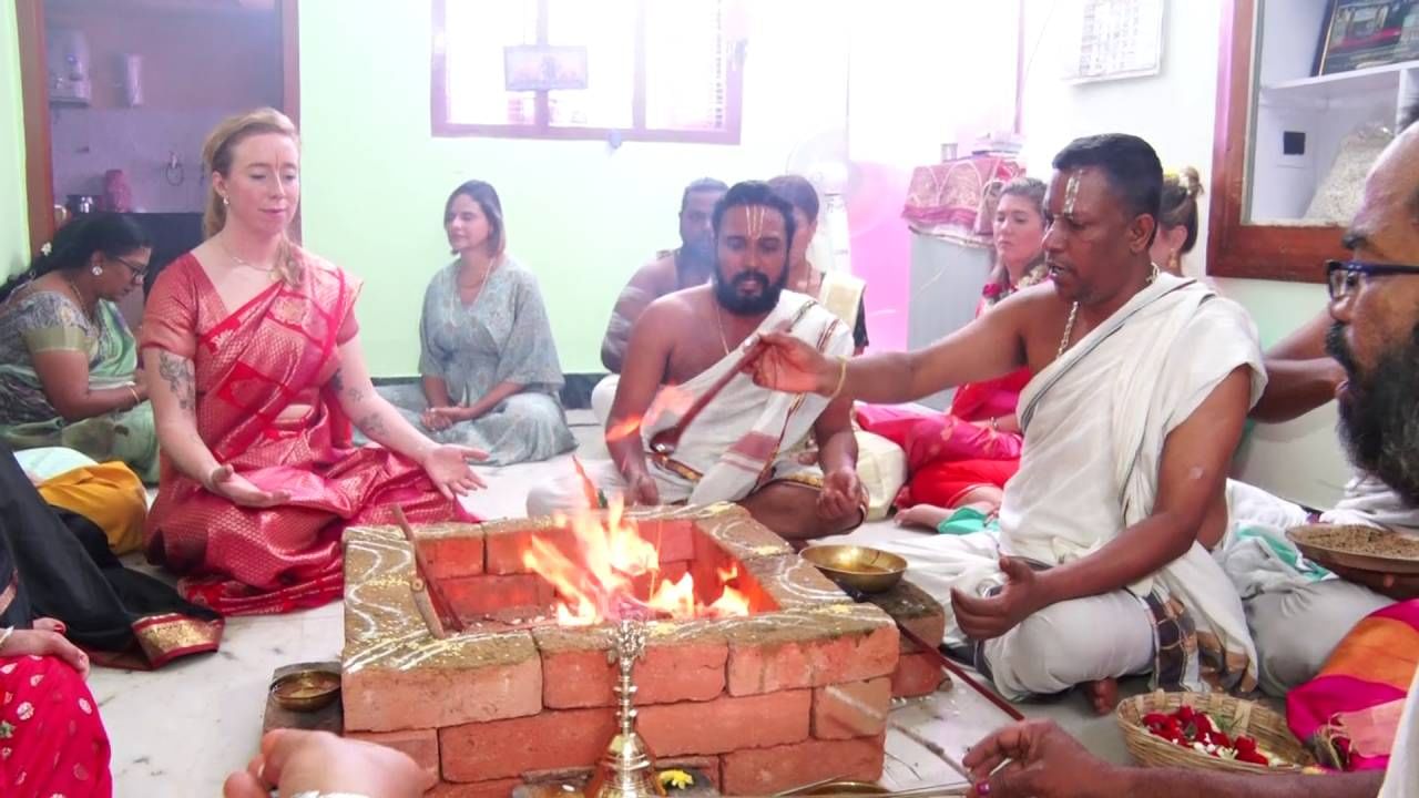 Foreigners performed in Narasimha Swamy Homa at Mysore