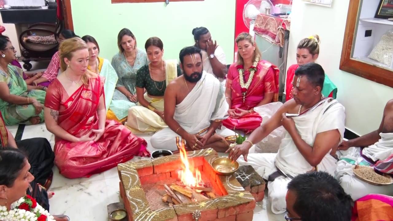 Foreigners performed in Narasimha Swamy Homa at Mysore