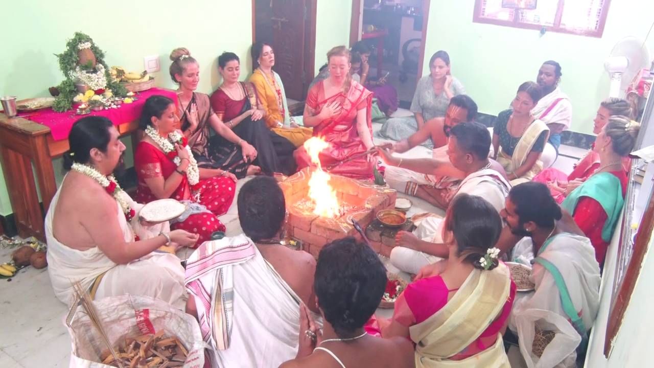 Foreigners performed in Narasimha Swamy Homa at Mysore