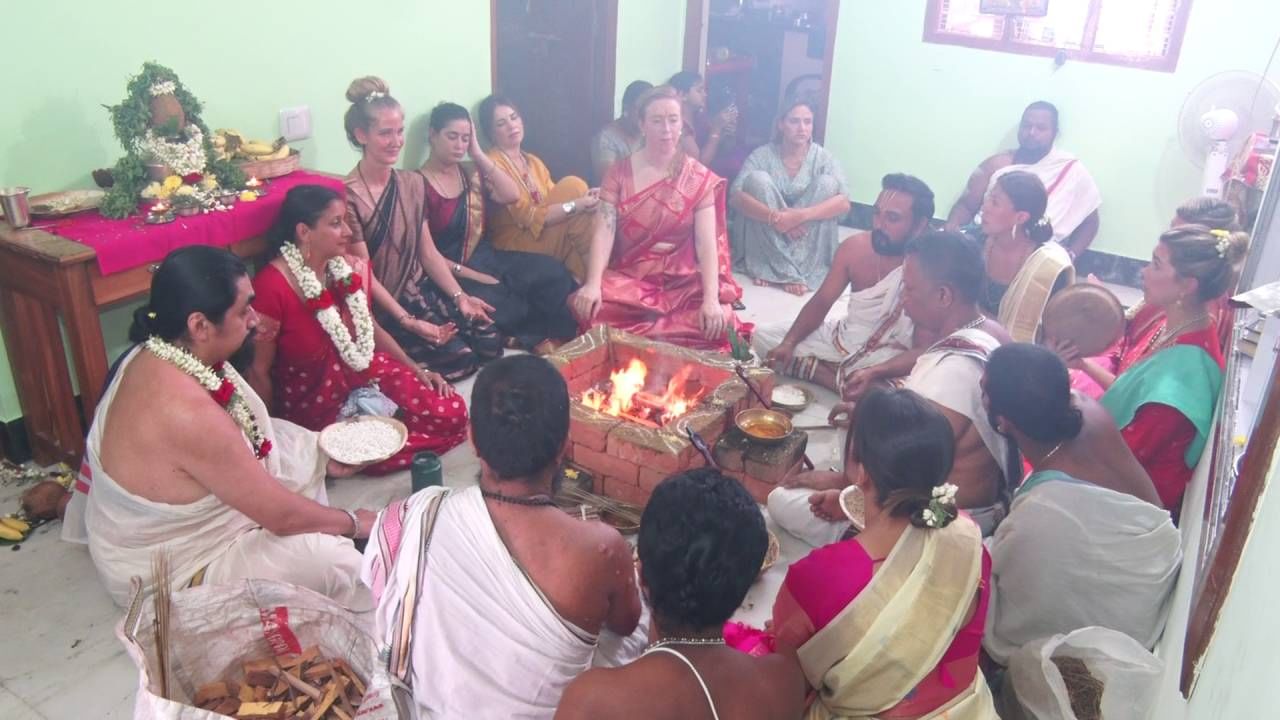 Foreigners performed in Narasimha Swamy Homa at Mysore