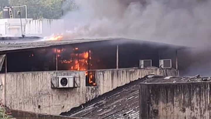 ಥಾಣೆಯ ತಿಂಡಿ ಫ್ಯಾಕ್ಟರಿಯಲ್ಲಿ ಭಾರೀ ಬೆಂಕಿ ಅವಘಡ; ವಿಡಿಯೋ ವೈರಲ್ ಥಾಣೆಯ ತಿಂಡಿ ಫ್ಯಾಕ್ಟರಿಯಲ್ಲಿ ಭಾರೀ ಬೆಂಕಿ ಅವಘಡ; ವಿಡಿಯೋ ವೈರಲ್