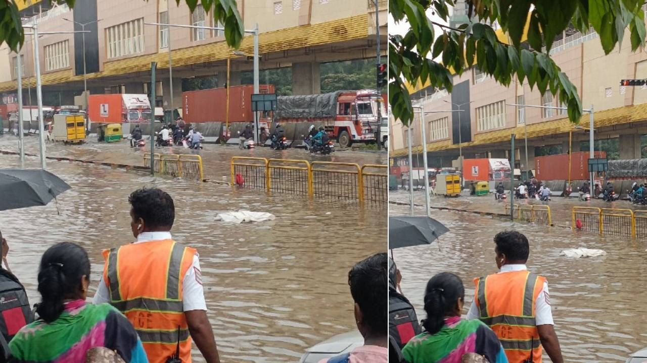 ಜೋರು ಮಳೆಗೆ ವೀರಸಂದ್ರ, ಇಲೆಕ್ಟ್ರಾನಿಕ್ ಸಿಟಿ ರಸ್ತೆ ಸಂಪೂರ್ಣ ಜಲಾವೃವಾಗಿದೆ. 
