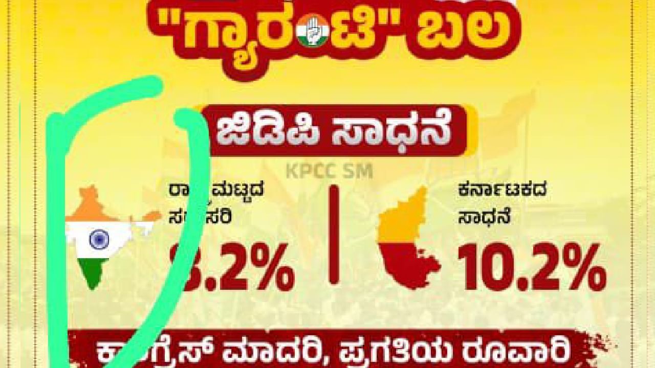 ಕಾಂಗ್ರೆಸ್​​ ಪೋಸ್ಟರ್​​ನಲ್ಲಿ ಭಾರತದ ವಿಕೃತ ನಕ್ಷೆ; ಬಿಜೆಪಿಯಿಂದ ಟೀಕಾಪ್ರಹಾರ