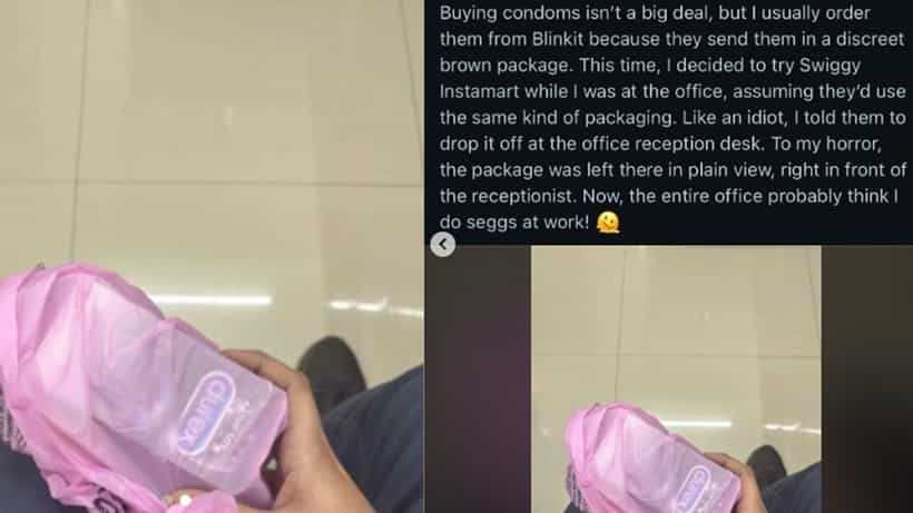 Viral: ಸ್ವಿಗ್ಗಿ ಇನ್ಸ್ಟಾಮಾರ್ಟ್ ಮೂಲಕ ತಾನು ಕೆಲಸ ಮಾಡೋ ಆಫೀಸಿಗೆ ಕಾಂಡೋಮ್ಗಳನ್ನು ಆರ್ಡರ್ ಮಾಡಿದ ವ್ಯಕ್ತಿ; ಮುಂದೆ ನಡೆದದ್ದೇ ಬೇರೆ