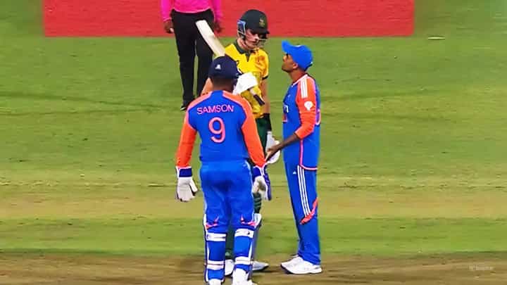ಸ್ಯಾಮ್ಸನ್ನ ಕೆಣಕಿದ ಯಾನ್ಸೆನ್ಗೆ ಚಳಿ ಬಿಡಿಸಿದ ಸೂರ್ಯಕುಮಾರ್ ಯಾದವ್ ಸ್ಯಾಮ್ಸನ್ನ ಕೆಣಕಿದ ಯಾನ್ಸೆನ್ಗೆ ಚಳಿ ಬಿಡಿಸಿದ ಸೂರ್ಯಕುಮಾರ್ ಯಾದವ್