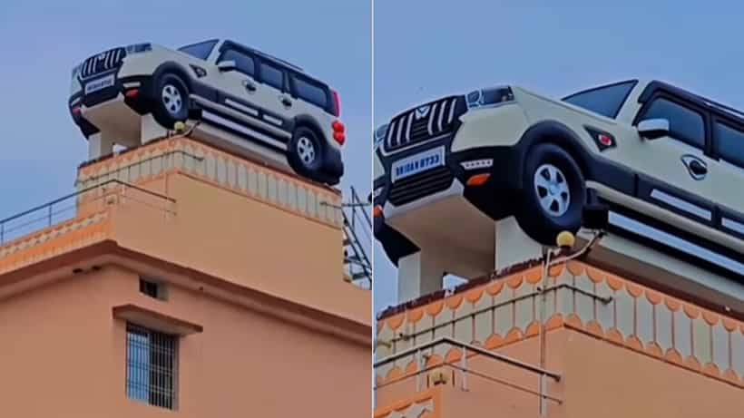 Viral Video: ಟೆರೇಸ್ನಲ್ಲಿ ಕಾರಿನಂತೆ ಕಾಣುವ ನೀರಿನ ಟ್ಯಾಂಕ್, ವಿಡಿಯೋ ವೈರಲ್
