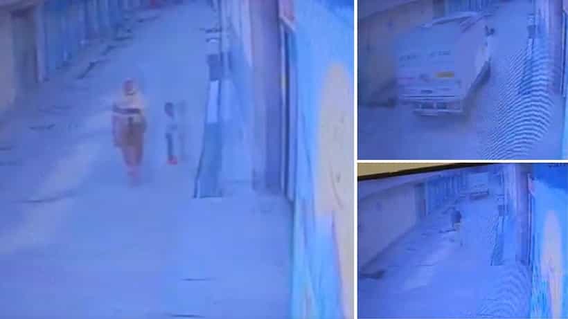 ರಸ್ತೆಯಲ್ಲಿ ಆಟವಾಡುತ್ತಿದ್ದಾಗ ಟ್ರಕ್ ಅಡಿ ಸಿಲುಕಿ ಮಗು ಸಾವು; ಶಾಕಿಂಗ್ ವಿಡಿಯೋ ವೈರಲ್