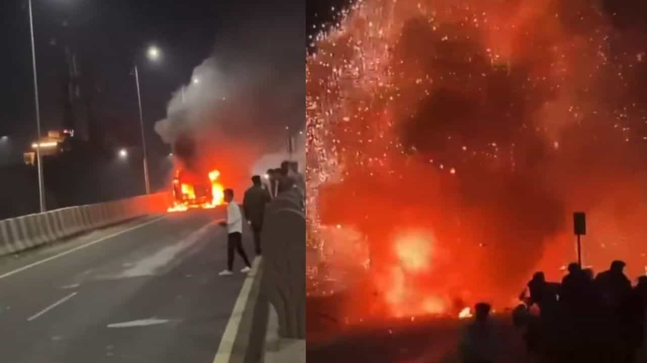 Viral: ಆಂಬ್ಯುಲೆನ್ಸ್ನಲ್ಲಿ ಸ್ಫೋಟಗೊಂಡ ಆಕ್ಸಿಜನ್ ಸಿಲಿಂಡರ್; ಕೂದಲೆಳೆಯುವ ಅಂತರದಲ್ಲಿ ಪ್ರಾಣಾಪಾಯದಿಂದ ಪಾರಾದ ಗರ್ಭಿಣಿ Viral: ಆಂಬ್ಯುಲೆನ್ಸ್ನಲ್ಲಿ ಸ್ಫೋಟಗೊಂಡ ಆಕ್ಸಿಜನ್ ಸಿಲಿಂಡರ್; ಕೂದಲೆಳೆಯುವ ಅಂತರದಲ್ಲಿ ಪ್ರಾಣಾಪಾಯದಿಂದ ಪಾರಾದ ಗರ್ಭಿಣಿ