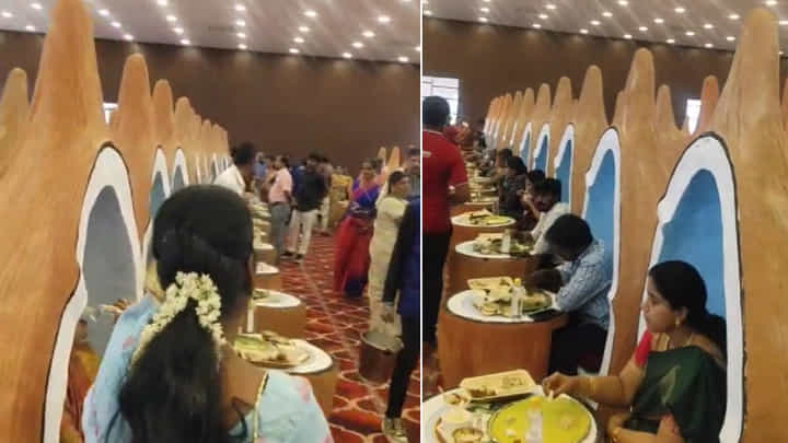 ತೆಂಗಿನಕಾಯಿ ವ್ಯಾಪಾರಿಯ ಮದುವೆ ಊಟದ ವ್ಯವಸ್ಥೆ ಕಂಡು ನೆಟ್ಟಿಗರು ಫಿದಾ; ವಿಡಿಯೋ ವೈರಲ್ ತೆಂಗಿನಕಾಯಿ ವ್ಯಾಪಾರಿಯ ಮದುವೆ ಊಟದ ವ್ಯವಸ್ಥೆ ಕಂಡು ನೆಟ್ಟಿಗರು ಫಿದಾ; ವಿಡಿಯೋ ವೈರಲ್