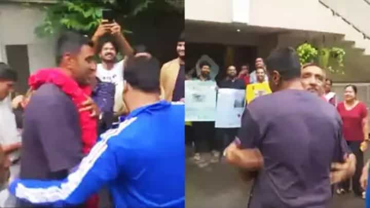 ನಿವೃತ್ತಿ ಬೆನ್ನಲ್ಲೇ ಟೀಮ್ ಇಂಡಿಯಾ ತೊರೆದ ಅಶ್ವಿನ್ಗೆ ಅದ್ಧೂರಿ ಸ್ವಾಗತ ನಿವೃತ್ತಿ ಬೆನ್ನಲ್ಲೇ ಟೀಮ್ ಇಂಡಿಯಾ ತೊರೆದ ಅಶ್ವಿನ್ಗೆ ಅದ್ಧೂರಿ ಸ್ವಾಗತ