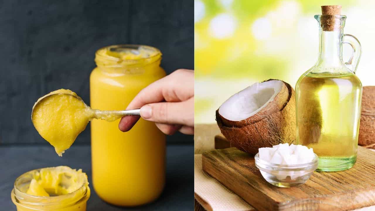 ತುಪ್ಪ ಅಥವಾ ತೆಂಗಿನ ಎಣ್ಣೆ: ಅಡುಗೆಗೆ ಆರೋಗ್ಯಕರ ಆಯ್ಕೆ ಯಾವುದು? ಇಲ್ಲಿದೆ ನೋಡಿ ತುಪ್ಪ ಅಥವಾ ತೆಂಗಿನ ಎಣ್ಣೆ: ಅಡುಗೆಗೆ ಆರೋಗ್ಯಕರ ಆಯ್ಕೆ ಯಾವುದು? ಇಲ್ಲಿದೆ ನೋಡಿ
