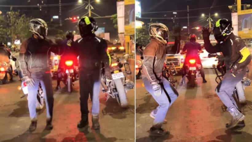 Viral: ರೆಡ್ ಸಿಗ್ನಲ್ ಬಿದ್ದಿದ್ದೇ ತಡ… ರಸ್ತೆಗಿಳಿದು ಜಬರ್ದಸ್ತ್ ಡ್ಯಾನ್ಸ್ ಮಾಡಿದ ಬೈಕರ್ಸ್; ವೈರಲ್ ಆಯ್ತು ವಿಡಿಯೋ