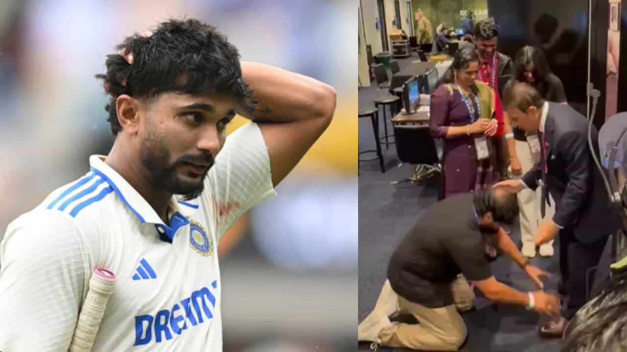 ಲೆಜೆಂಡ್ ಕ್ರಿಕೆಟಿಗನ ಕಾಲಿಗೆ ಬಿದ್ದ ನಿತೀಶ್ ಕುಮಾರ್ ರೆಡ್ಡಿ ಅವರ ತಂದೆ..! ಲೆಜೆಂಡ್ ಕ್ರಿಕೆಟಿಗನ ಕಾಲಿಗೆ ಬಿದ್ದ ನಿತೀಶ್ ಕುಮಾರ್ ರೆಡ್ಡಿ ಅವರ ತಂದೆ..!